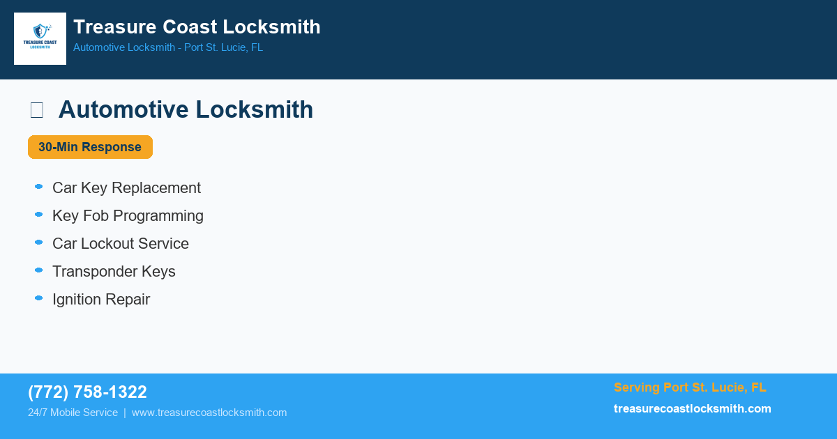 Best 24 Hour Emergency Locksmith Port St Lucie infographic - Port St. Lucie FL
